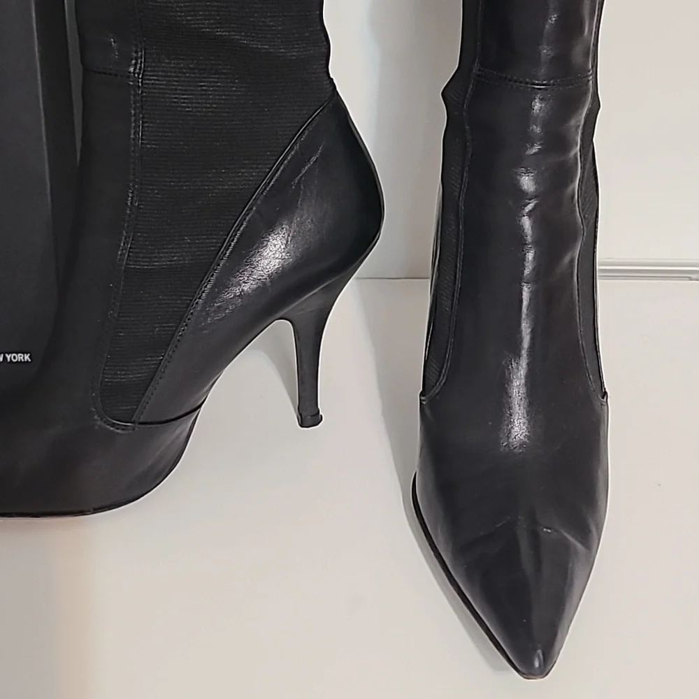 Stretch Out Women's Sleek Black Heeled Boots. Spain - Picture 2 of 11